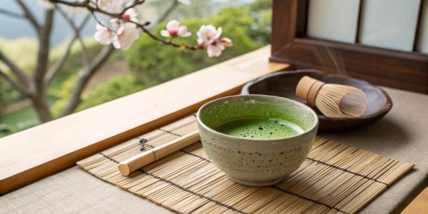 Ceremoniële matcha in een kom Ceremoniële matcha in een kom